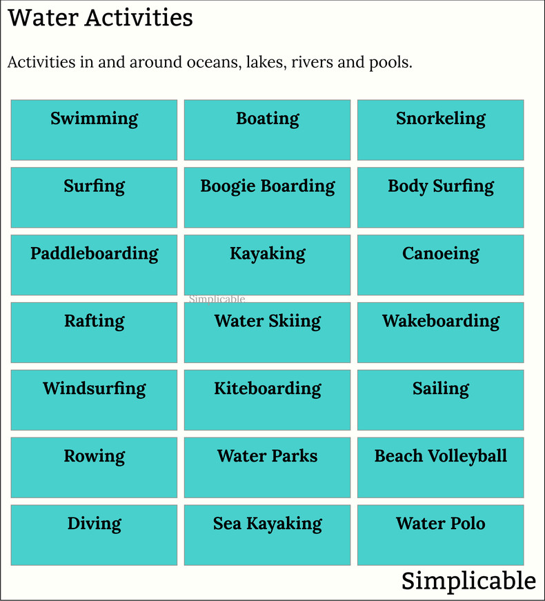 60 Examples of Outdoor Activities - Simplicable