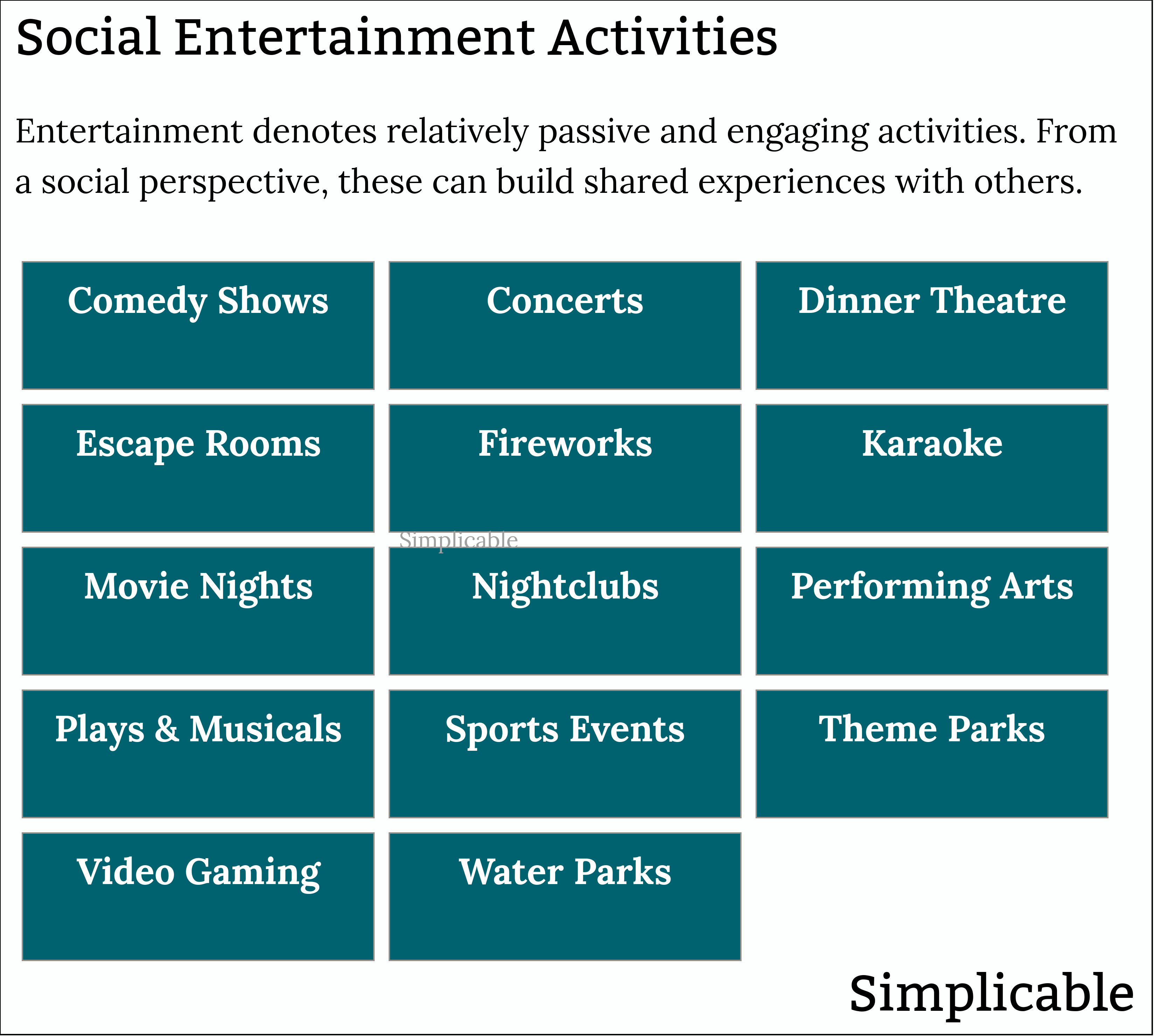 entertainment activities that are social
