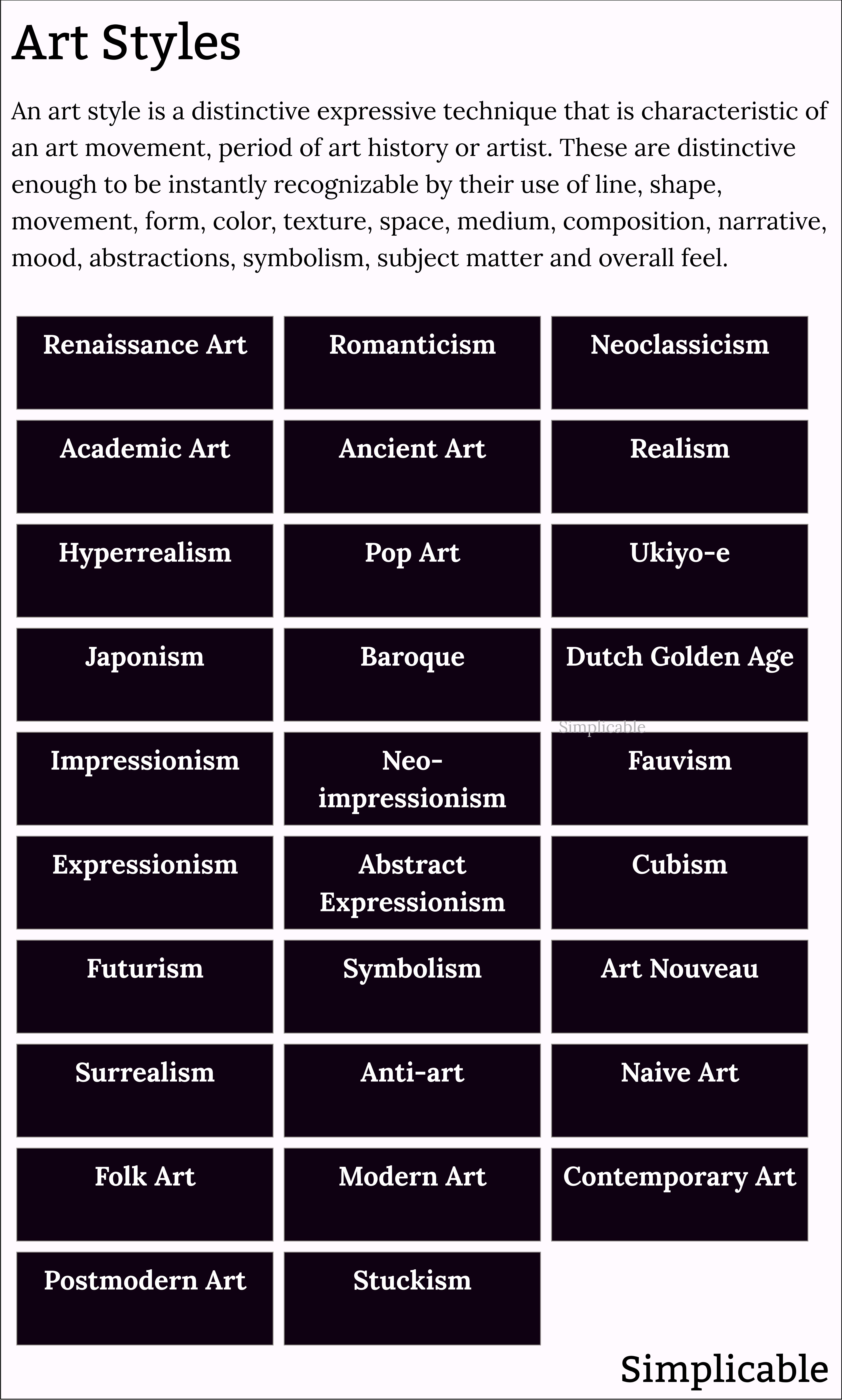 examples of art styles