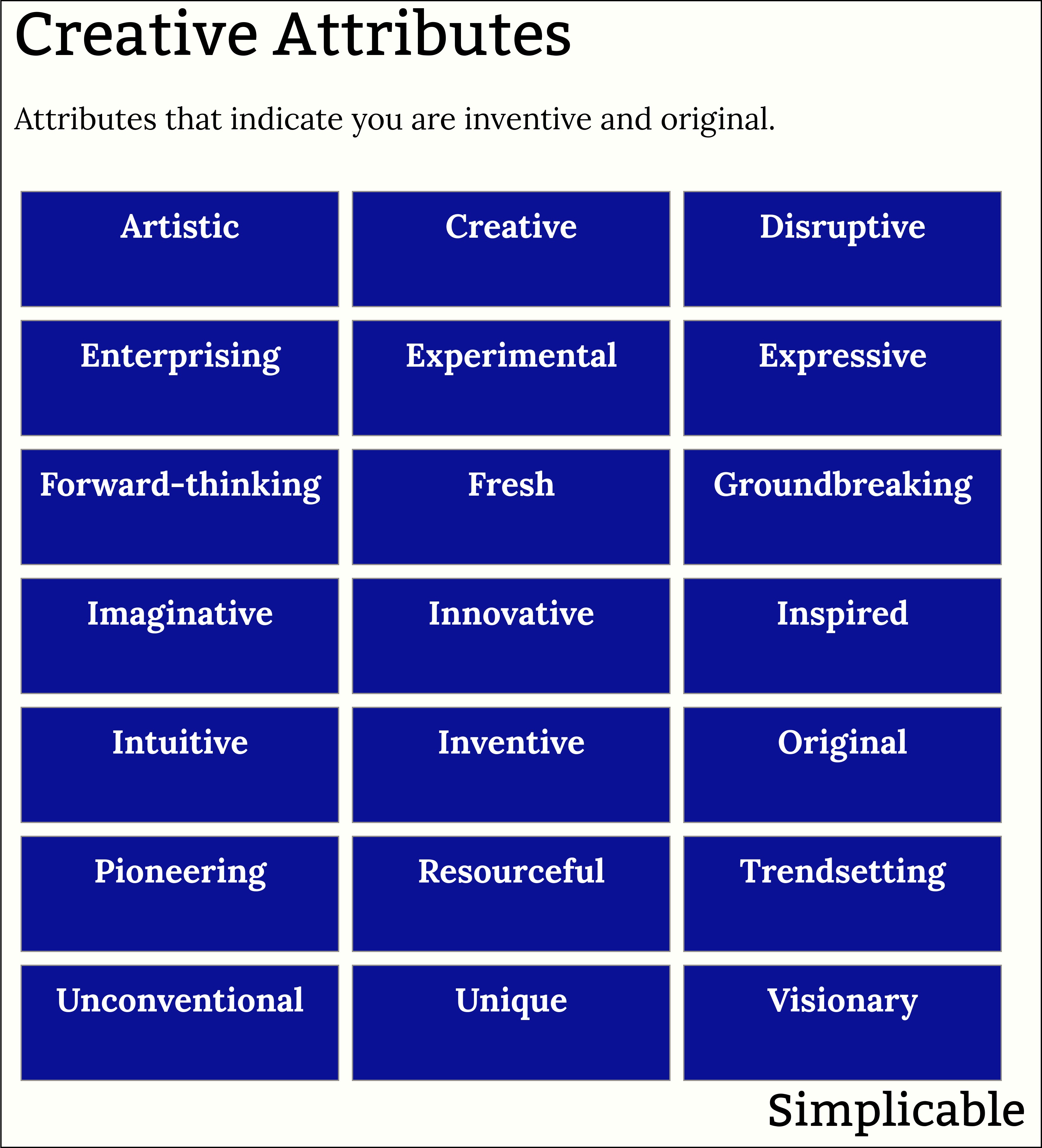 examples of creative attributes