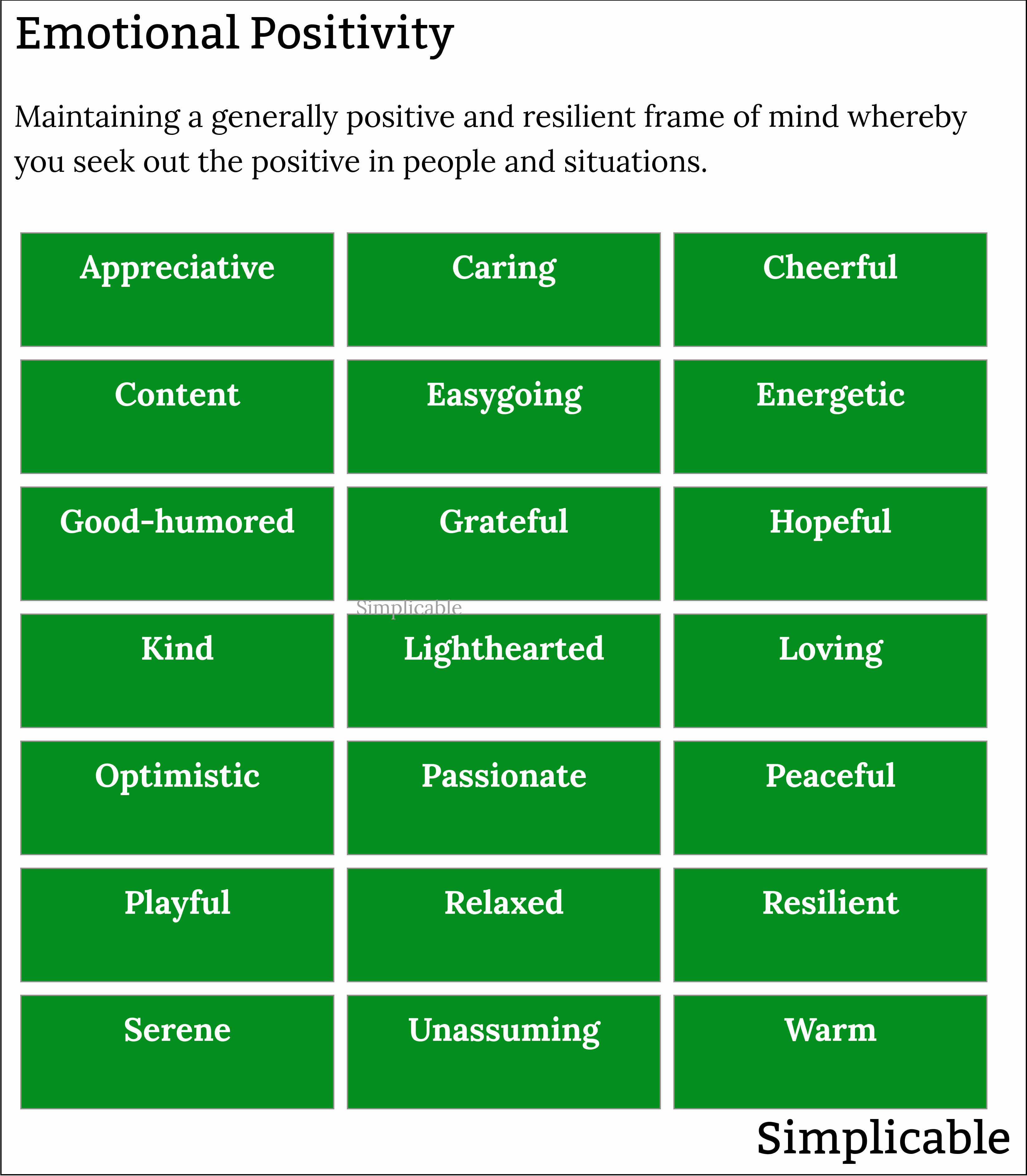 examples of emotional positivity