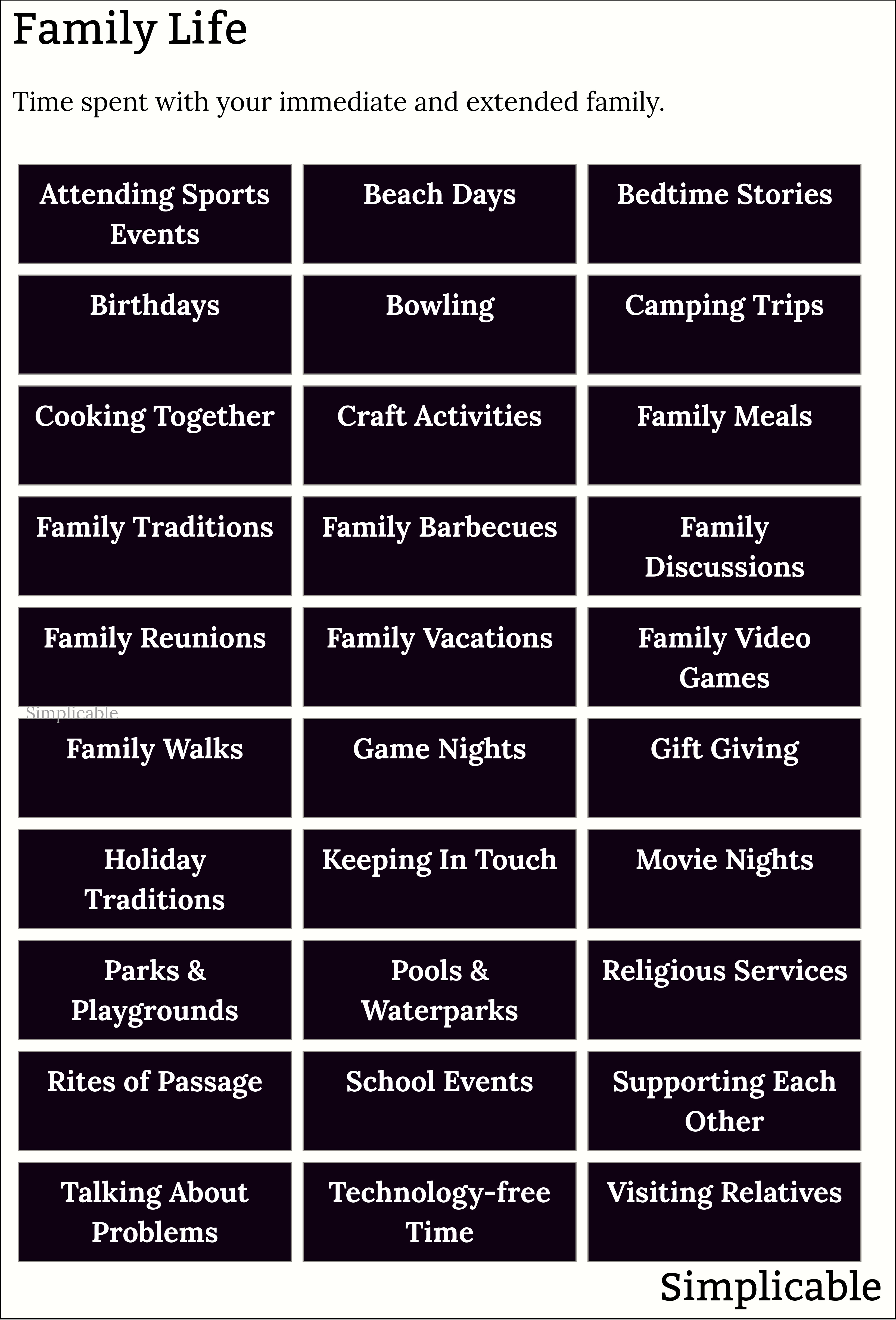 examples of family life