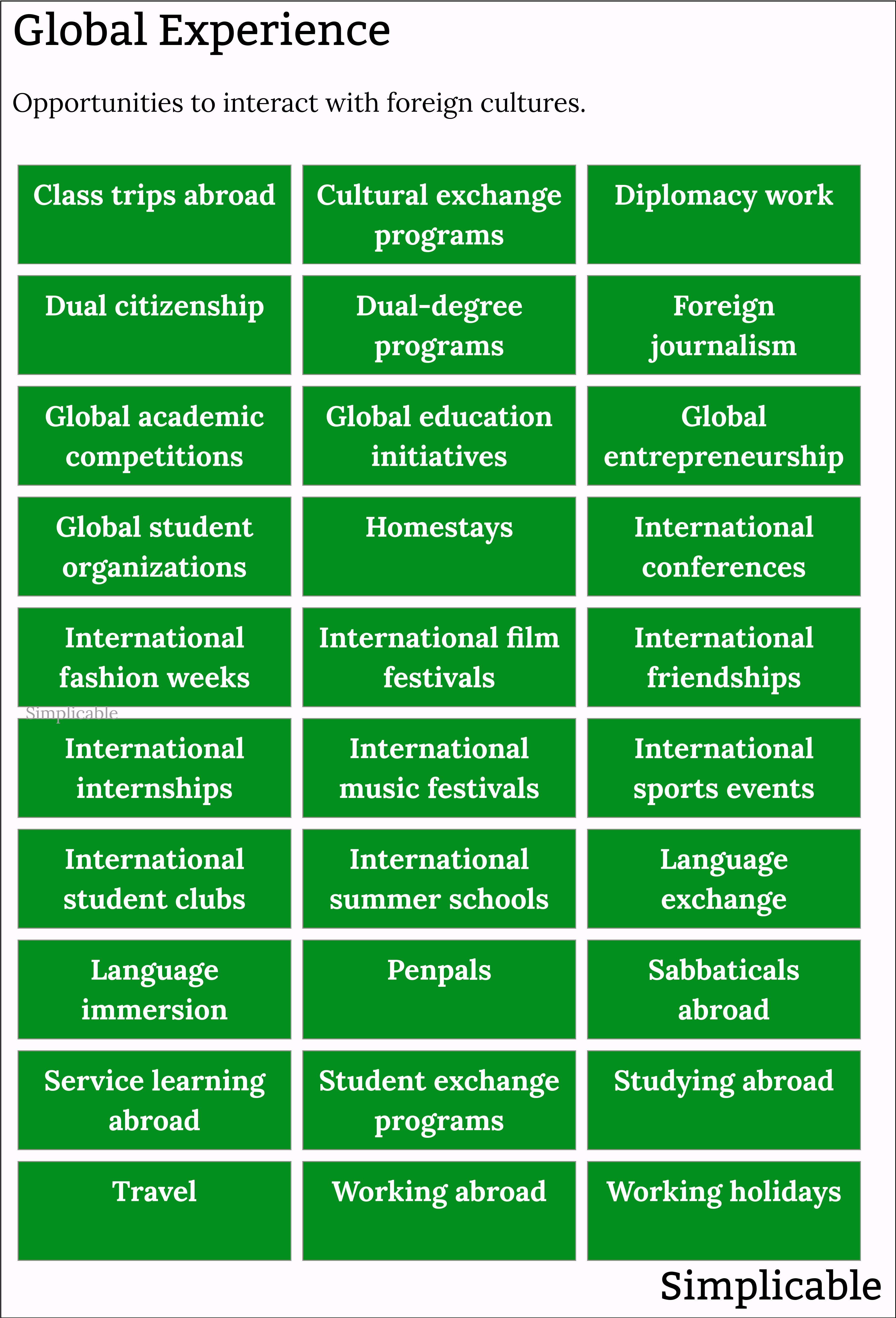 examples of global experience