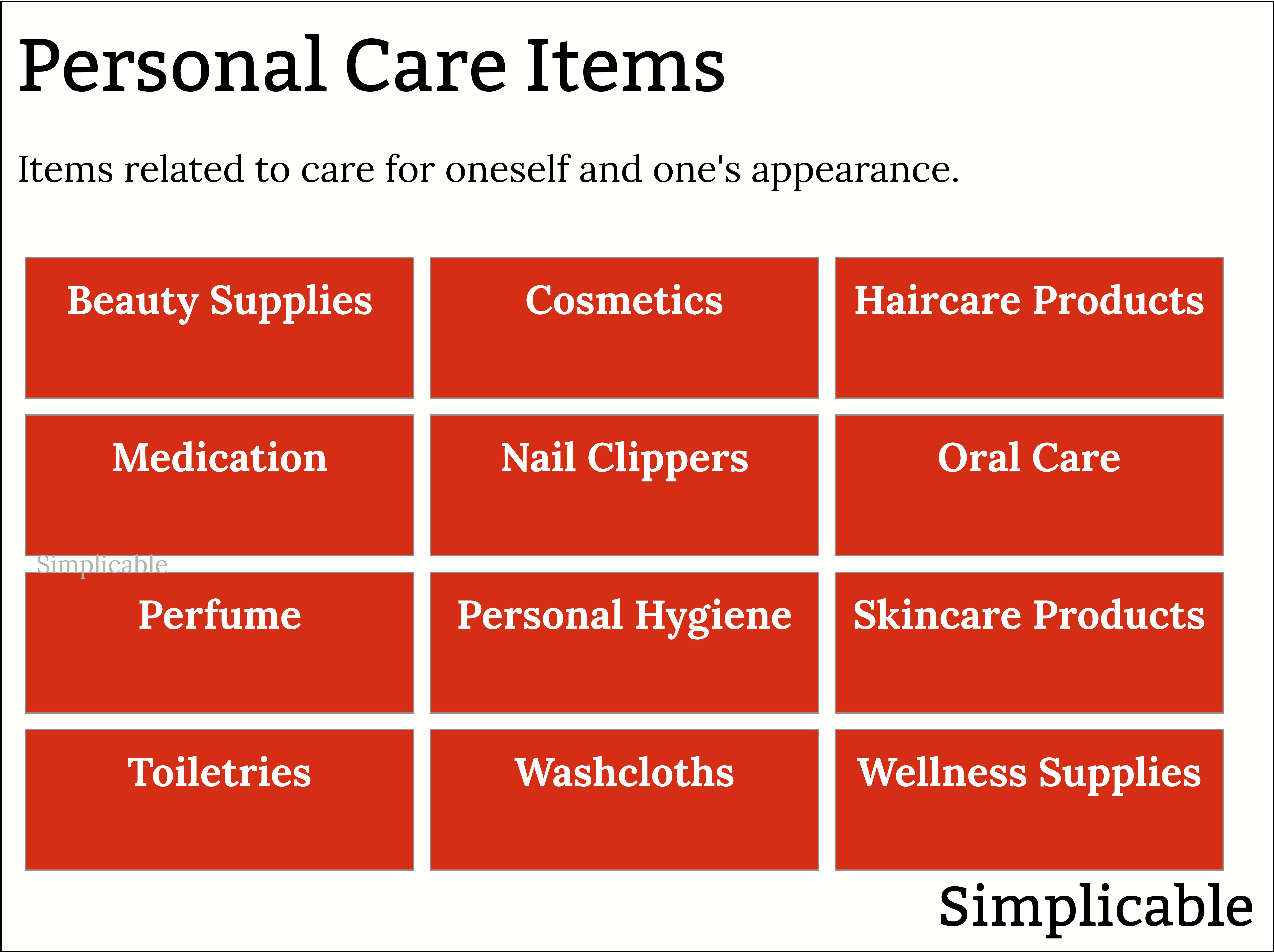 examples of personal care items