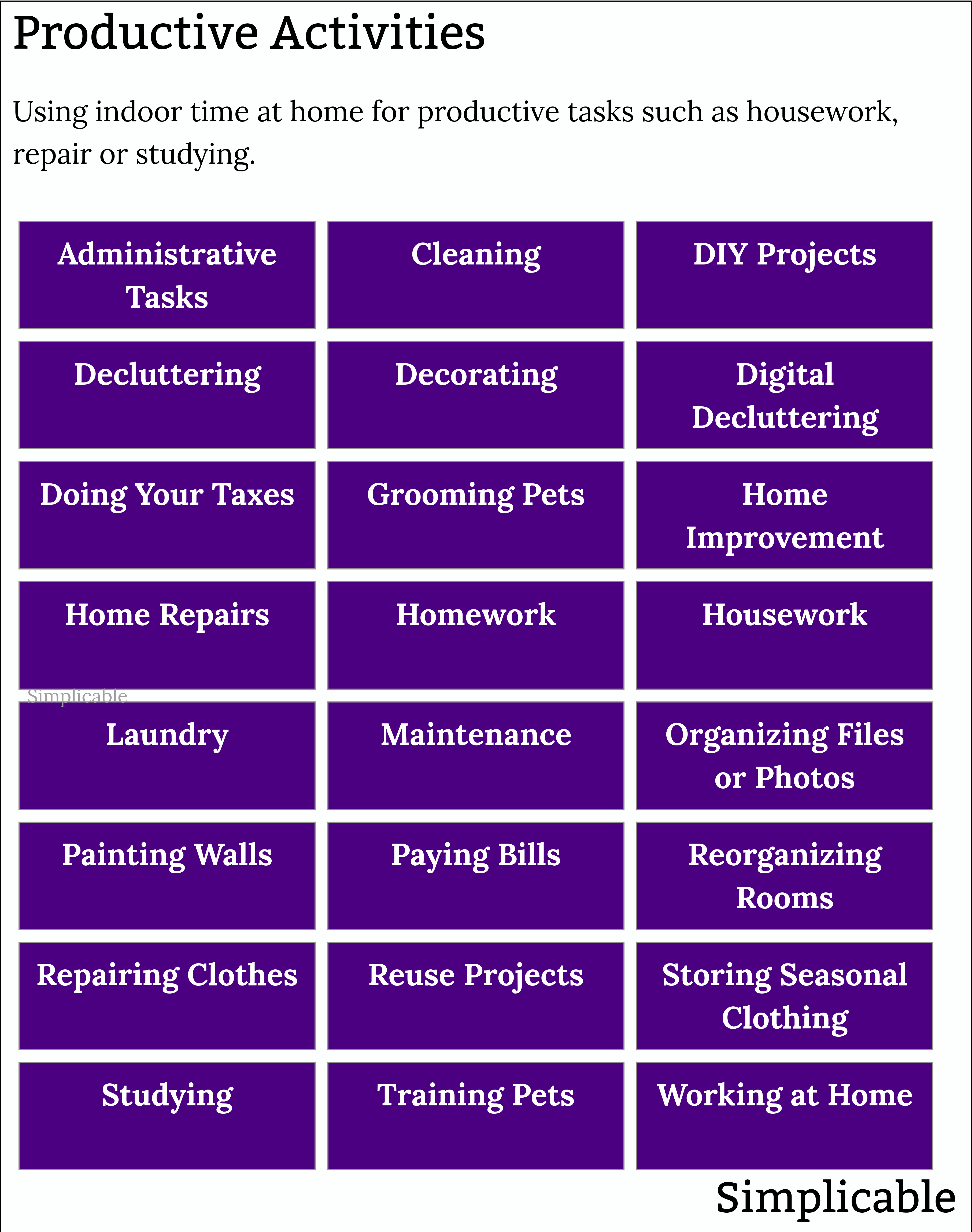 examples of productive activities