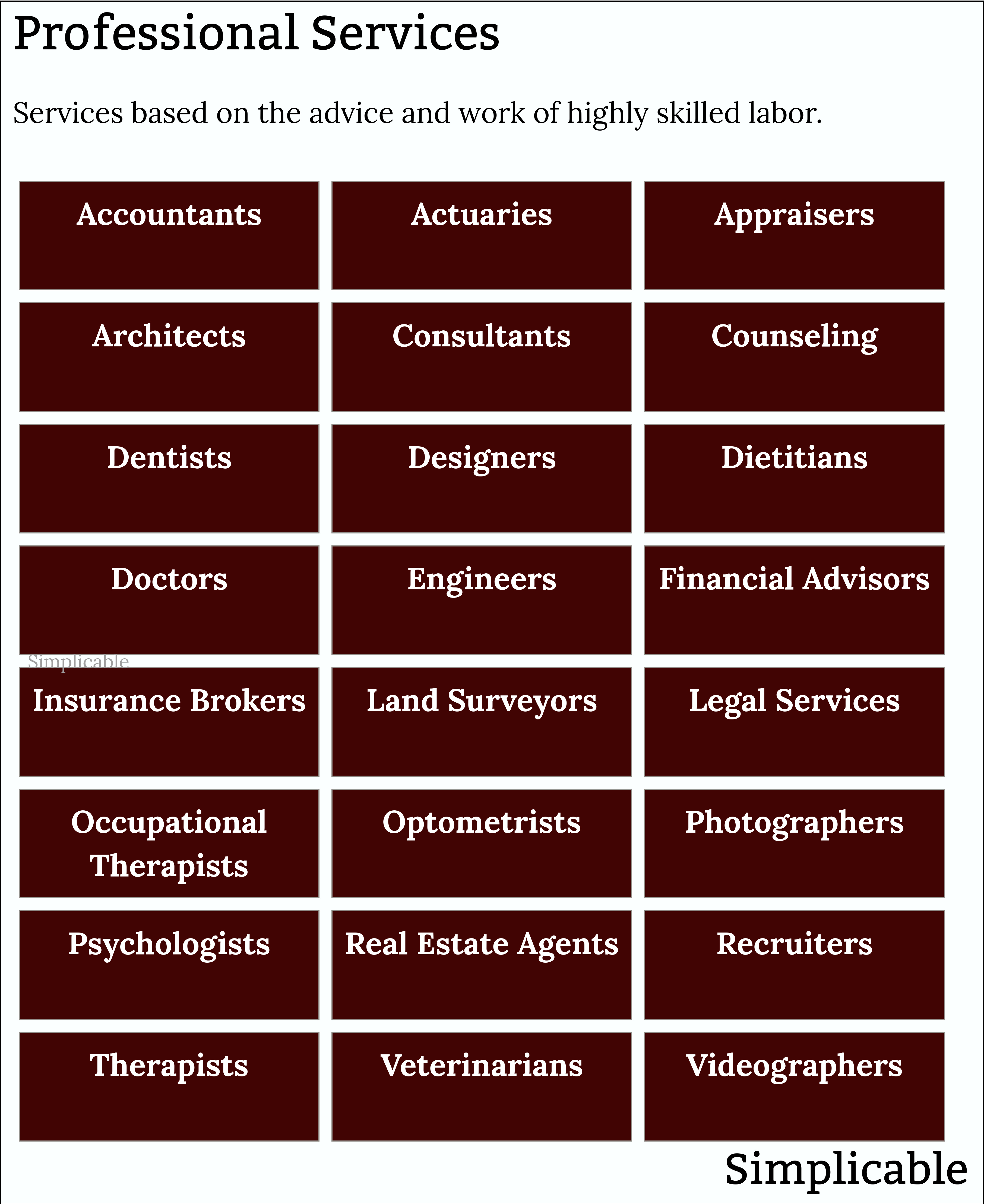 examples of professional services
