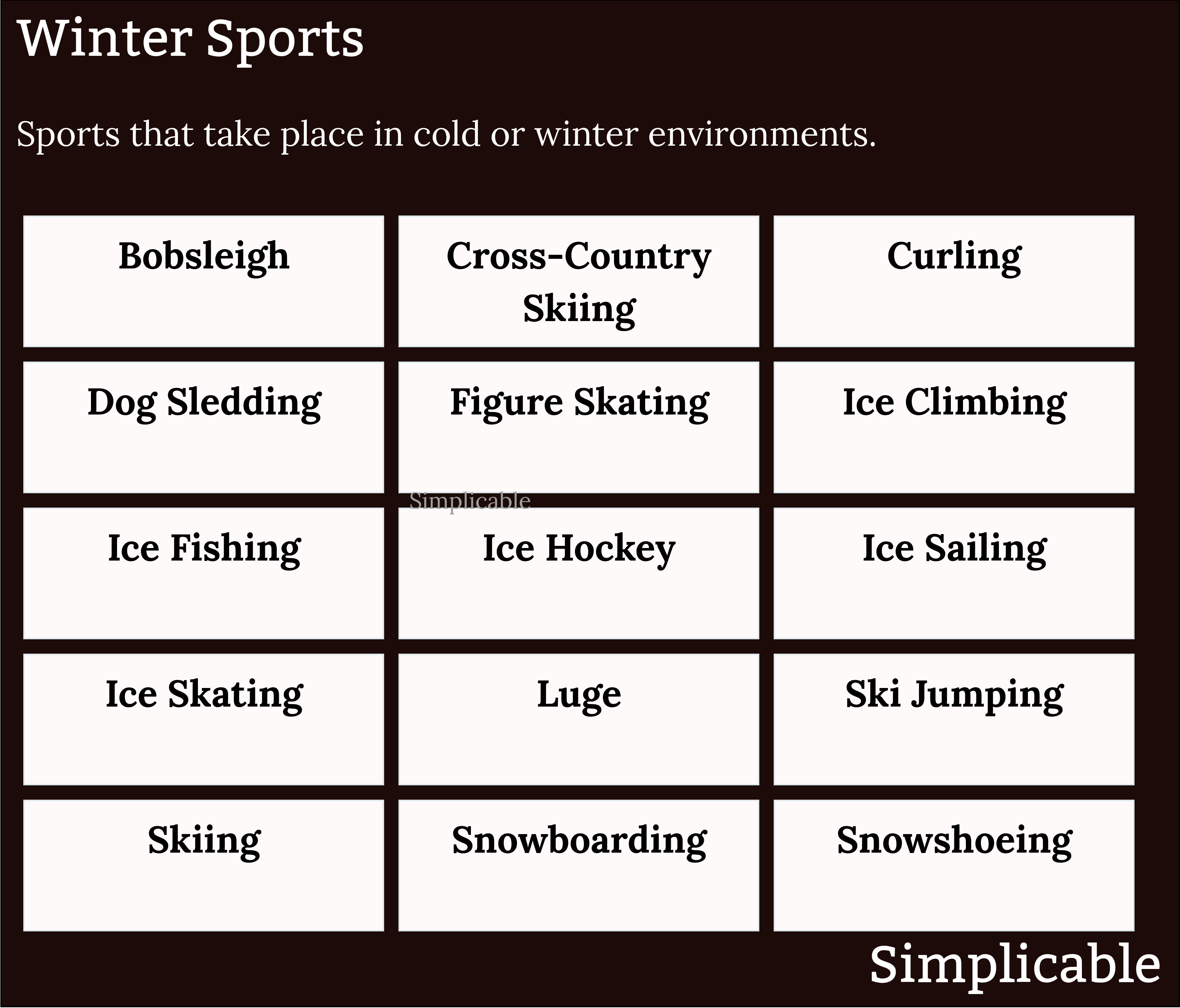 examples of winter sports