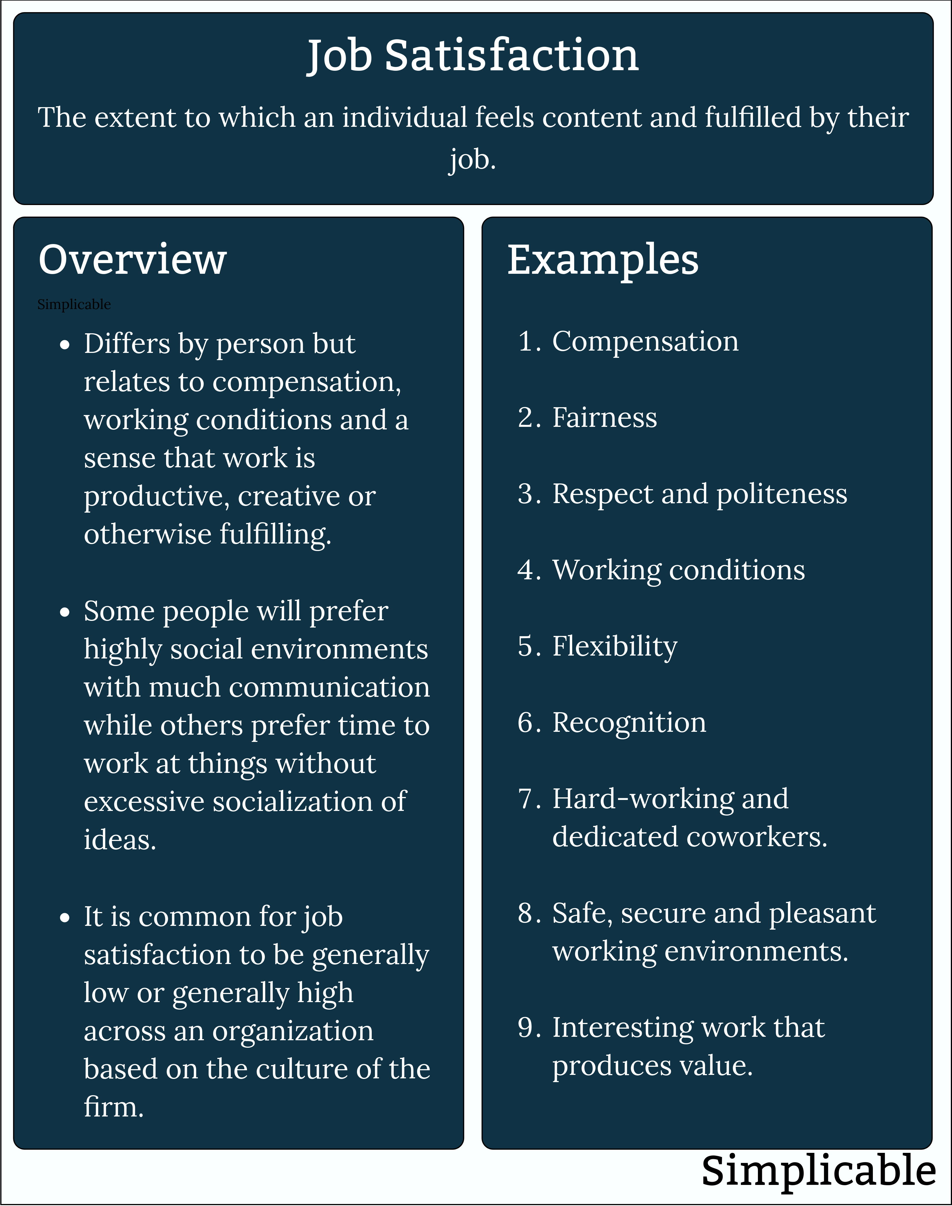 job satisfaction overview and summary