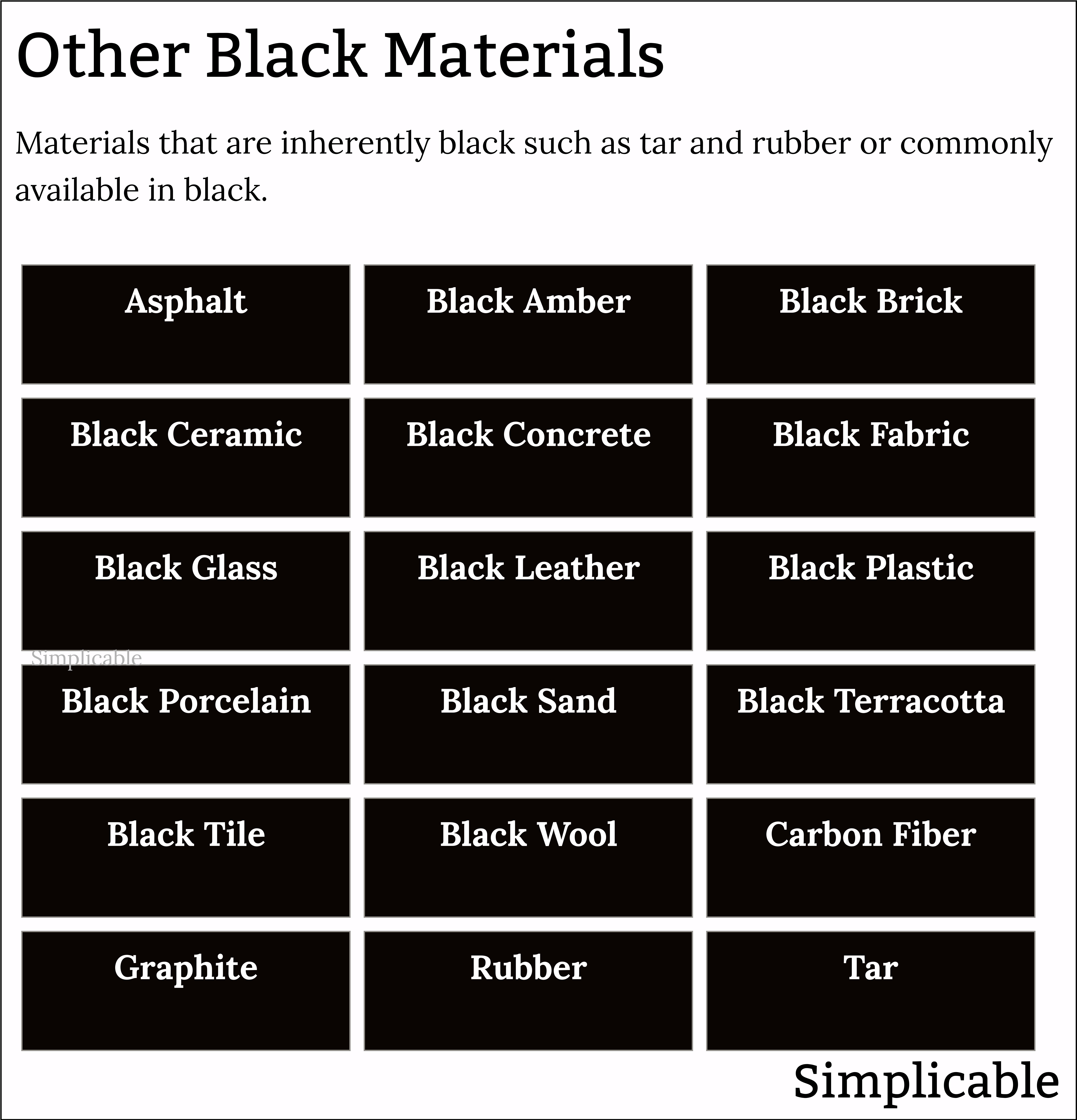other black materials