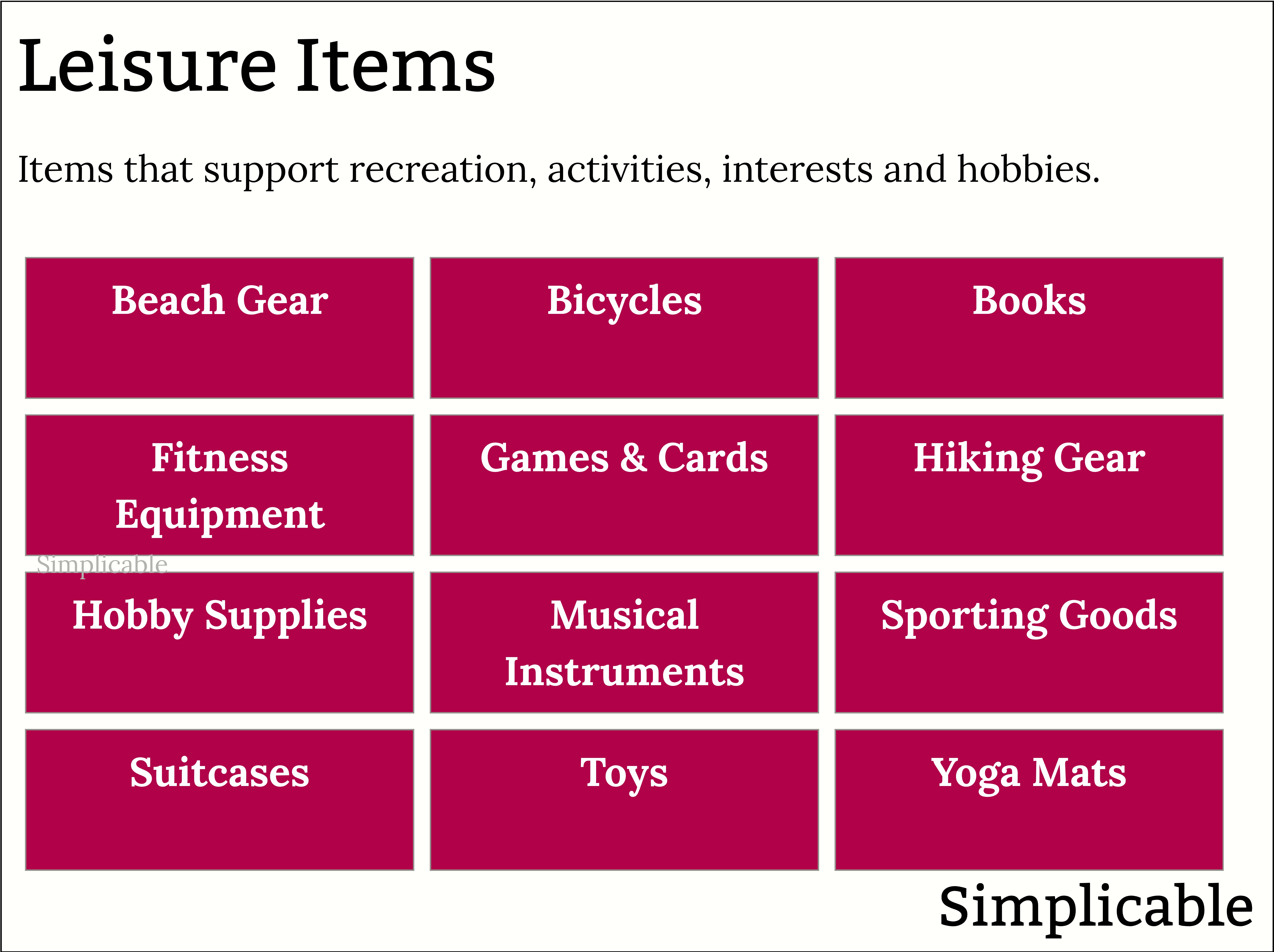 personal leisure items