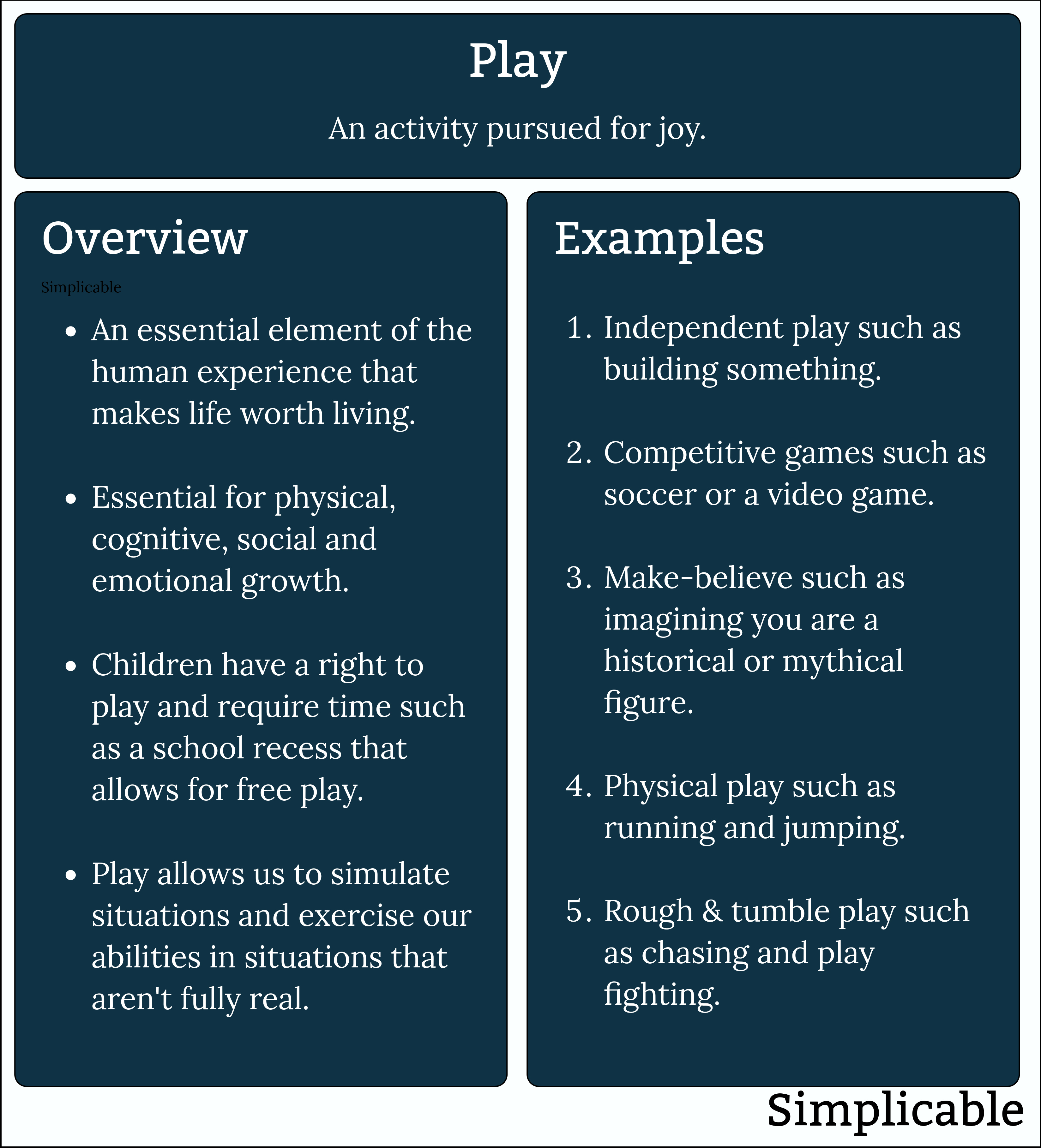 play definition and examples