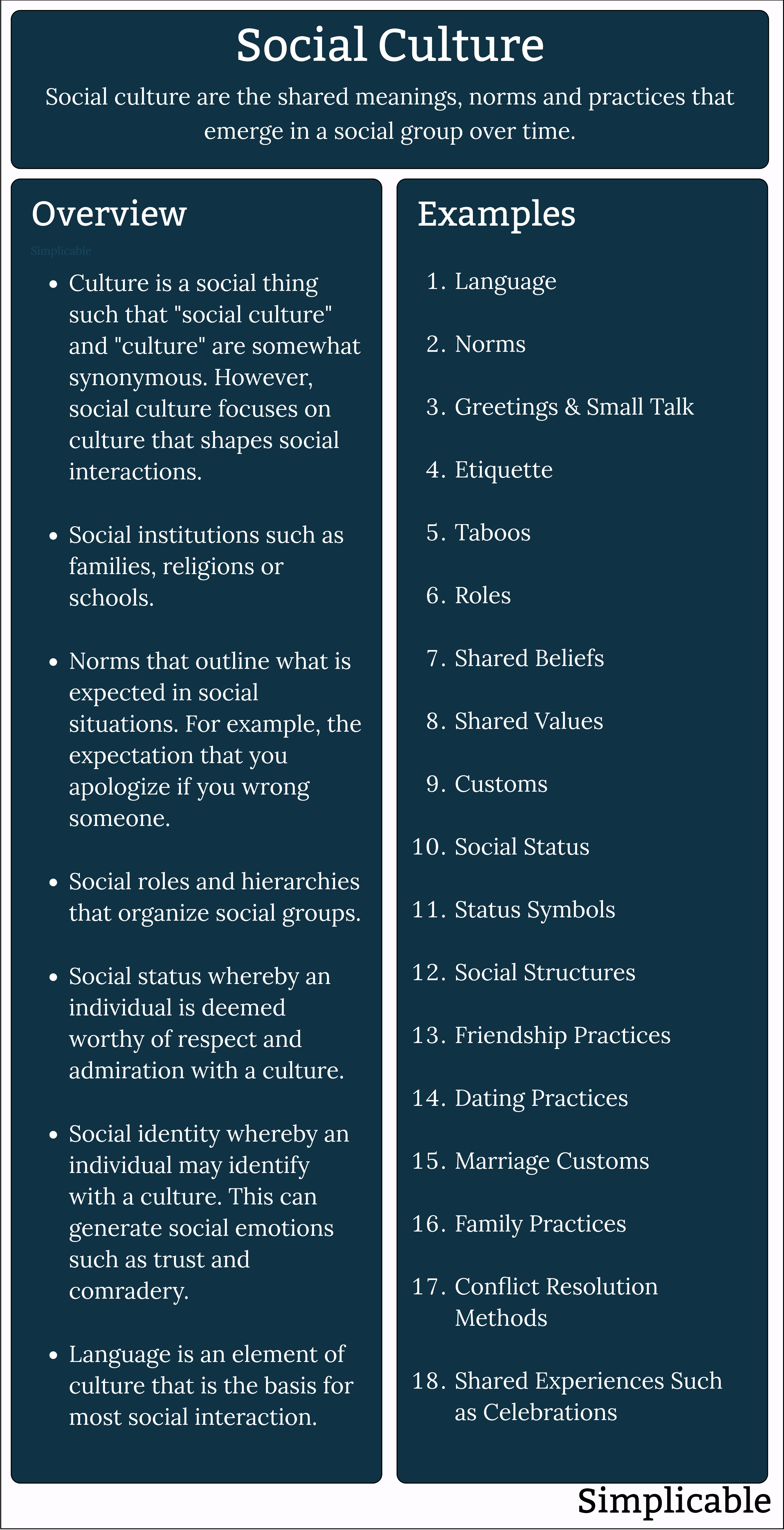 social culture overview and examples